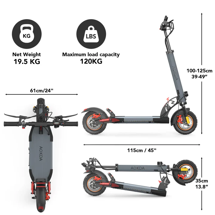 AOKDA A1 48V/12.5Ah 800W Electric Scooter