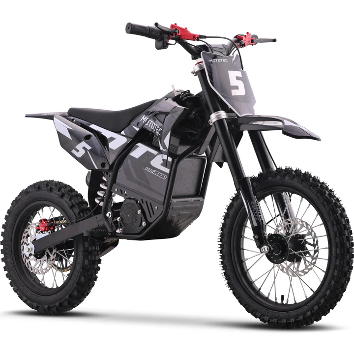 Gray MotoTec Pro 60V/15.6Ah 2000W Off-Road Electric Dirt Bike
