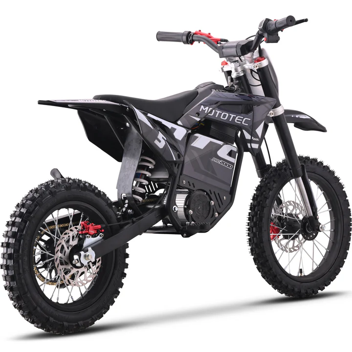 Gray MotoTec Pro 60V/15.6Ah 2000W Off-Road Electric Dirt Bike