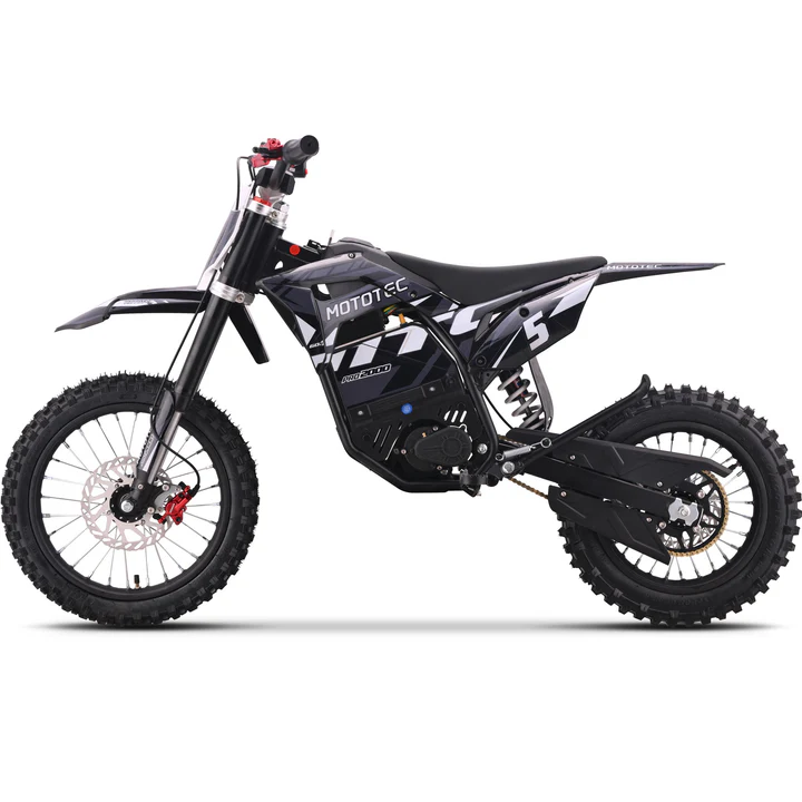 Gray MotoTec Pro 60V/15.6Ah 2000W Off-Road Electric Dirt Bike