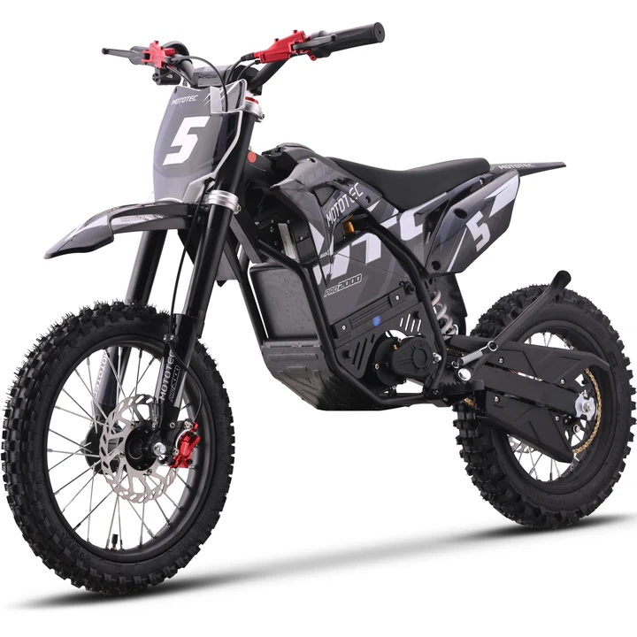 Gray MotoTec Pro 60V/15.6Ah 2000W Off-Road Electric Dirt Bike