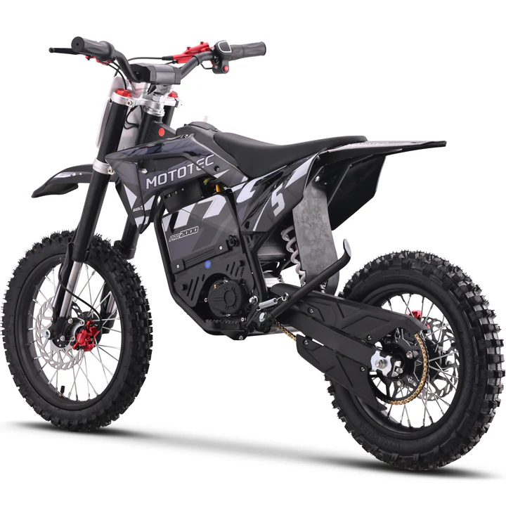 Gray MotoTec Pro 60V/15.6Ah 2000W Off-Road Electric Dirt Bike
