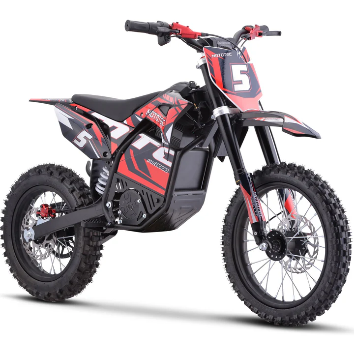 Red MotoTec Pro 60V/15.6Ah 2000W Off-Road Electric Dirt Bike