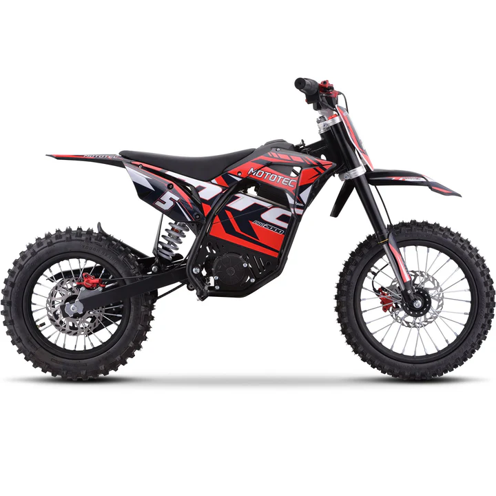 Red MotoTec Pro 60V/15.6Ah 2000W Off-Road Electric Dirt Bike