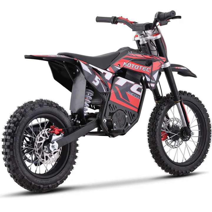 Red MotoTec Pro 60V/15.6Ah 2000W Off-Road Electric Dirt Bike