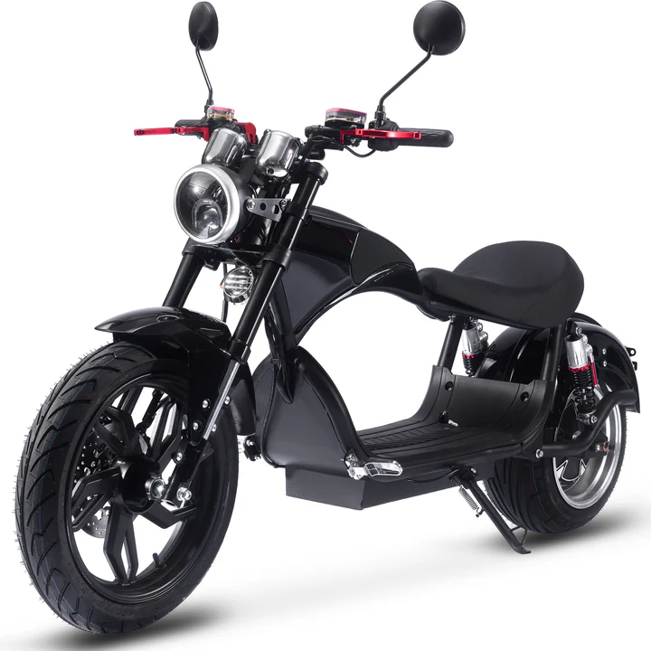 Black MotoTec Raven 60V/30Ah 2500W Lithium Electric Scooter