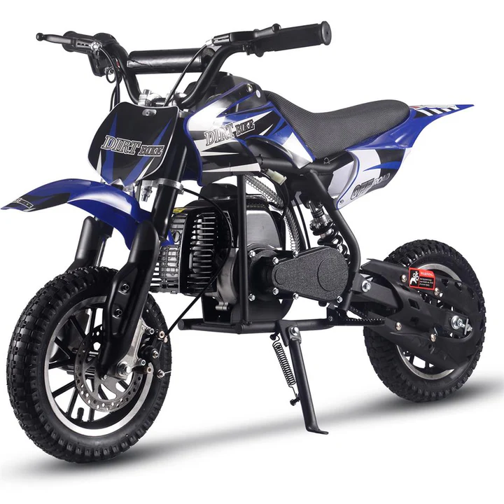 Blue MotoTec Alien 50cc 2-Stroke Kids Gas Dirt Bike