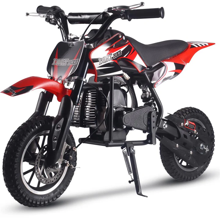 Red MotoTec Alien 50cc 2-Stroke Kids Gas Dirt Bike