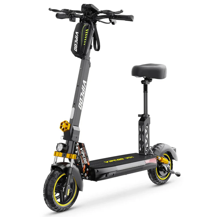 Black VIPCOO VS1 48V/13Ah 700W Foldable Electric Scooter